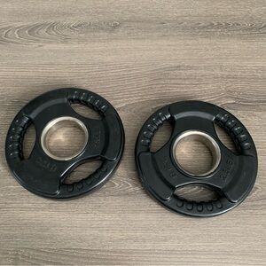 2” 2.5 Lb Pound Rubber Olympic Weight Plates Solid Cast Iron Barbell Pair/Set